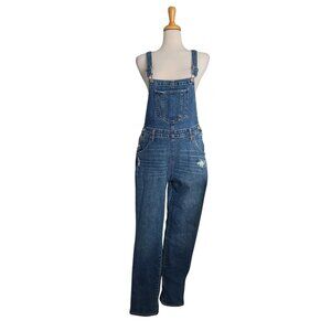 Old Navy Distressed Boyfriend Jean Overalls Womens Size 8 Tall